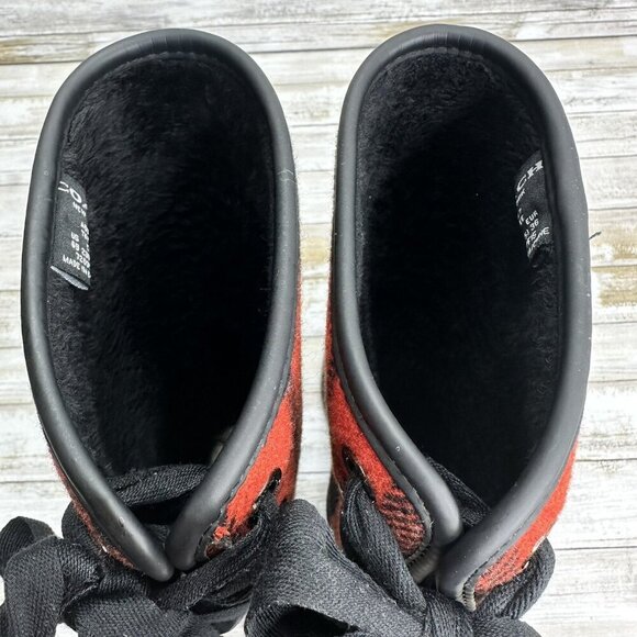 Coach Woman’s Tristee Rain Red/Black Buffalo Plaid Fleece-Lined Boots Size 6B - Picture 7 of 12